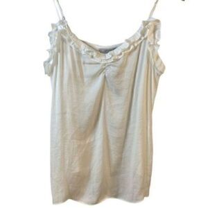 Naked Zebra White Ruffle Bodice Tank Top Medium NWT